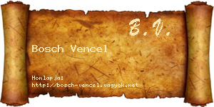 Bosch Vencel névjegykártya